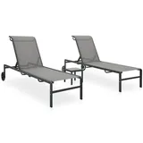 vidaXL Sonnenliege 116 x 48 x 38 cm Grau