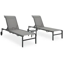 vidaXL Sonnenliege 116 x 48 x 38 cm Grau