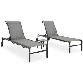 vidaXL Sonnenliege 116 x 48 x 38 cm Grau