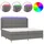 vidaXL Boxspringbett mit Matratze & LED Dunkelgrau 200x200 cm Stoff