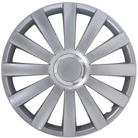 PETEX Satz 14 Zoll Spyder Pro Größe 2-fach lackiert mit Chromring Material: Nylon in silber - 4-er Set