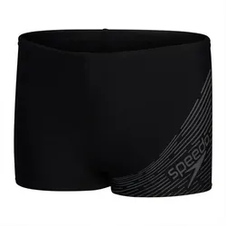 SPEEDO Kinder Badehose Boys Medley Logo Aquashort, Black / USA Charcoal, 128