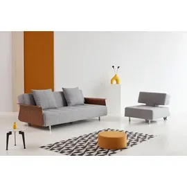 Innovation Living Schlafsofa mit Armlehnen Long Horn Excess Stoff Grau Granit