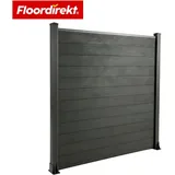 Floordirekt Lamellenzaun 180 x 180 cm Schwarz/WPC