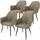 ECD Germany Esszimmerstuhl Microleder olive-grau 4er Set