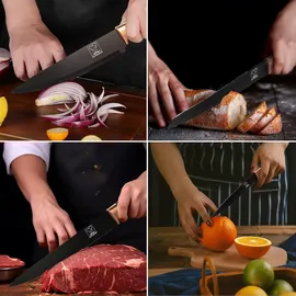 chefhoablorn 15-TLG Profi-Küchenmesser Set aus Edelstahl - Geschenk