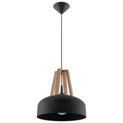 Licht-Erlebnisse Hängeleuchte MANILIA Ø30cm rund Retro Schwarz E27