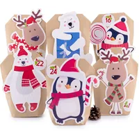 Pajoma Adventskalender zum Befüllen 24 Kraftpapiertüten braun Geschenktüten Weihnachten,