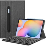 Fintie Tastatur Hülle für Samsung Galaxy Tab S6 Lite 10,4 Zoll 2024/2022/2020 Tablet - Keyboard Cover mit Magnetisch Abnehmbarer Deutscher Bluetooth Tastatur, Dunkelgrau