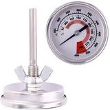 500°C Grad Pizzaofen Thermometer Edelstahl Mit 15cm Sonde Zur Garraum Temperaturmessung, BBQ Thermometer Für Alle Grills, Smoker, Räucherofen Und Grillwagen