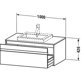 Duravit Ketho 100x55cm, T, f EWT mitt., 1 Ausz., wandhängend