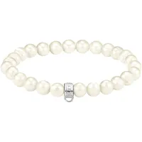 Thomas Sabo Charm-Perlenarmband silberfarben, weiß X0293-082-14 Größe 19