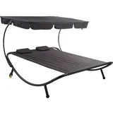 LINDER EXCLUSIV Doppel-Sonnenliege 135 x 135 x 155 cm Grau