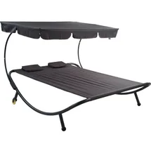 LINDER EXCLUSIV Doppel-Sonnenliege 135 x 135 x 155 cm Grau