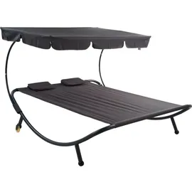 LINDER EXCLUSIV Doppel-Sonnenliege 135 x 135 x 155 cm Grau