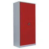 Flügeltürenschrank komplett montiert Metallschrank abschließbar rot 195x92x60cm Lagerschrank Aktenschrank Büroschrank Werkzeugschrank 4 Fachböden 530364