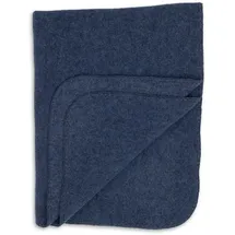 Engel Natur, Baby Fleece Decke mit Muschelkante, 100% Wolle (kbT) (80x100 cm, Blau melange) - 80x100 cm