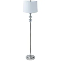 Relaxdays Stehlampe Kristall 155,0 cm Silber/Weiß