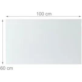 Relaxdays Glas-Magnetboard 100 x 60 cm Weiß