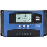 MPPT Solar Laderegler 12V/24V System bis 100A mit LCD-Anzeige  ̈1berstromschutz Kurzschlussschutz f ̈1r Solarpanel Batterieladung