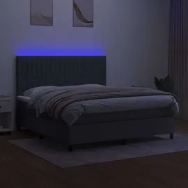 vidaXL Boxspringbett 180 x 200 cm Dunkelgrau