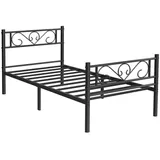 Boxxx Metallbett, Schwarz, Metall, 90x190 cm, Schlafzimmer, Betten, Einzelbetten