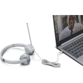 Lenovo 100 Analog-Stereo-Kopfhörer für VOIP, mit (Geräuschisolierung, - Weiß