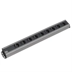 Bachmann Handwerkerleiste 9-fach 90°, schwarz 2,0m. ohne Schalter