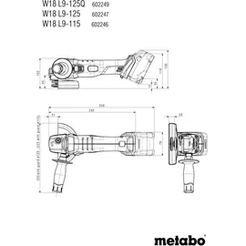 Metabo W 18 L 9-125 ohne Akku + Koffer 602247840