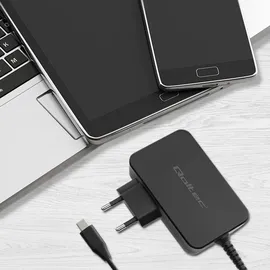 Qoltec GaN POWER PRO charger 1xUSB C, 90W, 5 20V - Schwarz