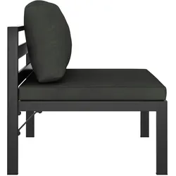 vidaXL Modular-Mittelsofa mit Kissen Aluminium Anthrazit