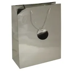 Geschenktragetasche Uni Lack silber 51512 32x26x12cm