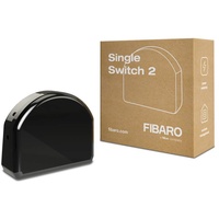 Fibaro Single Switch 2 / Z-Wave Plus Relaisschalter, Drahtloser Ein-Aus-Auslöser, FGS-213, Schwarz