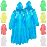 CityComfort Damen Regenponcho durchsichtig, Einweg Regencape für Erwachsene, Multipack((Mehrfarbig – 10er-Pack)) - Einheitsgröße