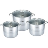 COFI 1453 6 tlg Edelstahl Kochtopfset Induktion 26/28/30cm Kochtopf Töpfe