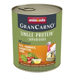 animonda GranCarno Adult Superfoods Pute & Mangold, Hagebutten, Leinöl 24x800 g