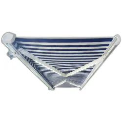 HOME DELUXE Vollkassettenmarkise ELOS - Farbe: Marineblau - Weiß, Größe: 350 x 250 cm