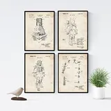 Nacnic poster Set mit 4 Jahrgang astronaut patenten a4. Rahmenlos