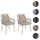 Mendler Gartenstuhl HWC-O12 Rope creme 2er Set