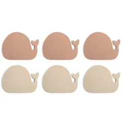 Filibabba Rutschfeste mini Badewannenmatten 6 Stck. - Wale - Rose Mix