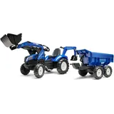 Falk New Holland T8 Tractor + Aanhanger + Lader + Graafarm