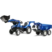 Falk New Holland T8 Tractor + Aanhanger + Lader + Graafarm