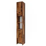 Vicco Kiko Hochschrank 30 x 190 cm Eiche Rustikal Holz