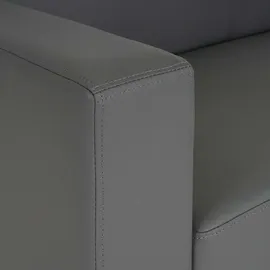 Mendler Sofa-Garnitur Couch-Garnitur 2x 2er Sofa Lyon Kunstleder ~ dunkelgrau