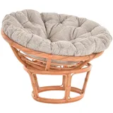 Krines Home XXL-Sessel Rattan Papasansessel XXL mit Kissen Relax Natur Liegesessel (100cm), Papasan, Chair orange