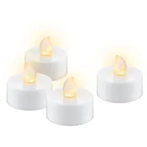 goobay 4er-Set LED-Teelicht mit Timer - Wunderschöne und sichere Lichtlösung für viele Bereiche wie Haus und Loggia, Büros oder Schulen