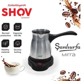 SHOV Türkischer Kaffeekocher 5 Tassen Schwarz