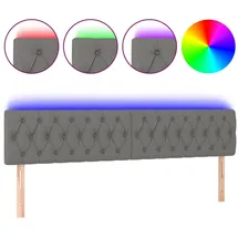 vidaXL LED Kopfteil Dunkelgrau 180x7x78/88 cm Stoff