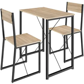Tectake Sitzgruppe 3-teilig, Industrial Style, mit höhenverstellbaren Kunststofffüßen