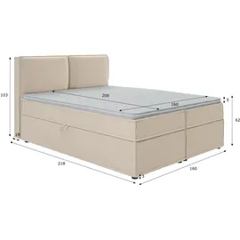 s-style möbel Uma 160 x 200 cm H3 Beige